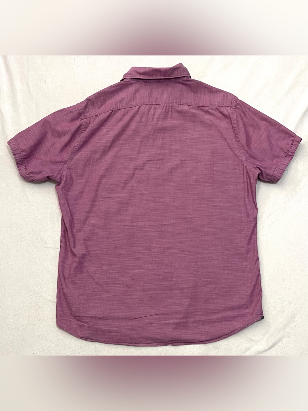 Express Soft Wash Men's Short-Sleeve Collar Button-Down Shirt Pink / Purple L - Picture 13 of 15